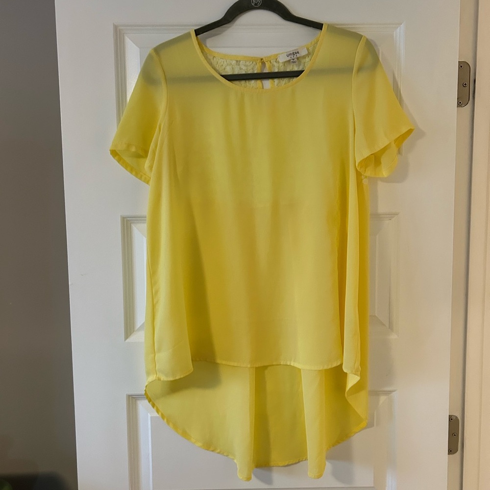 Umgee Yellow High-Low Blouse